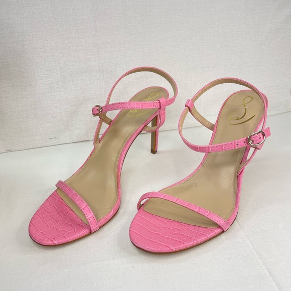 Sam Edelman Doran Strappy Sandal Women Pink Confetti Stiletto Heel 9.5 M (g 118) - Picture 5 of 9